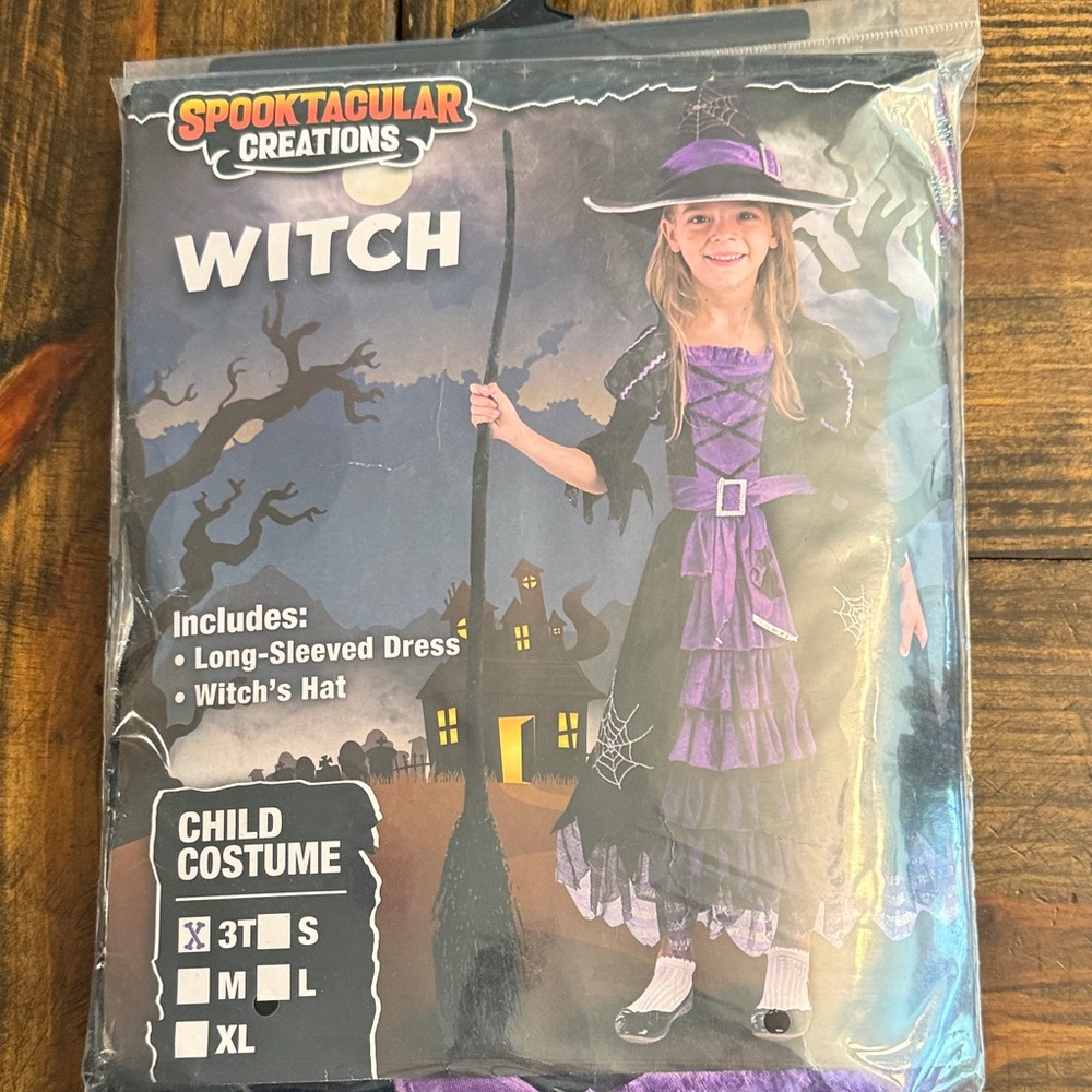 Spooktacular Creations Toddler Witch Costume - Black and Purple (3T)